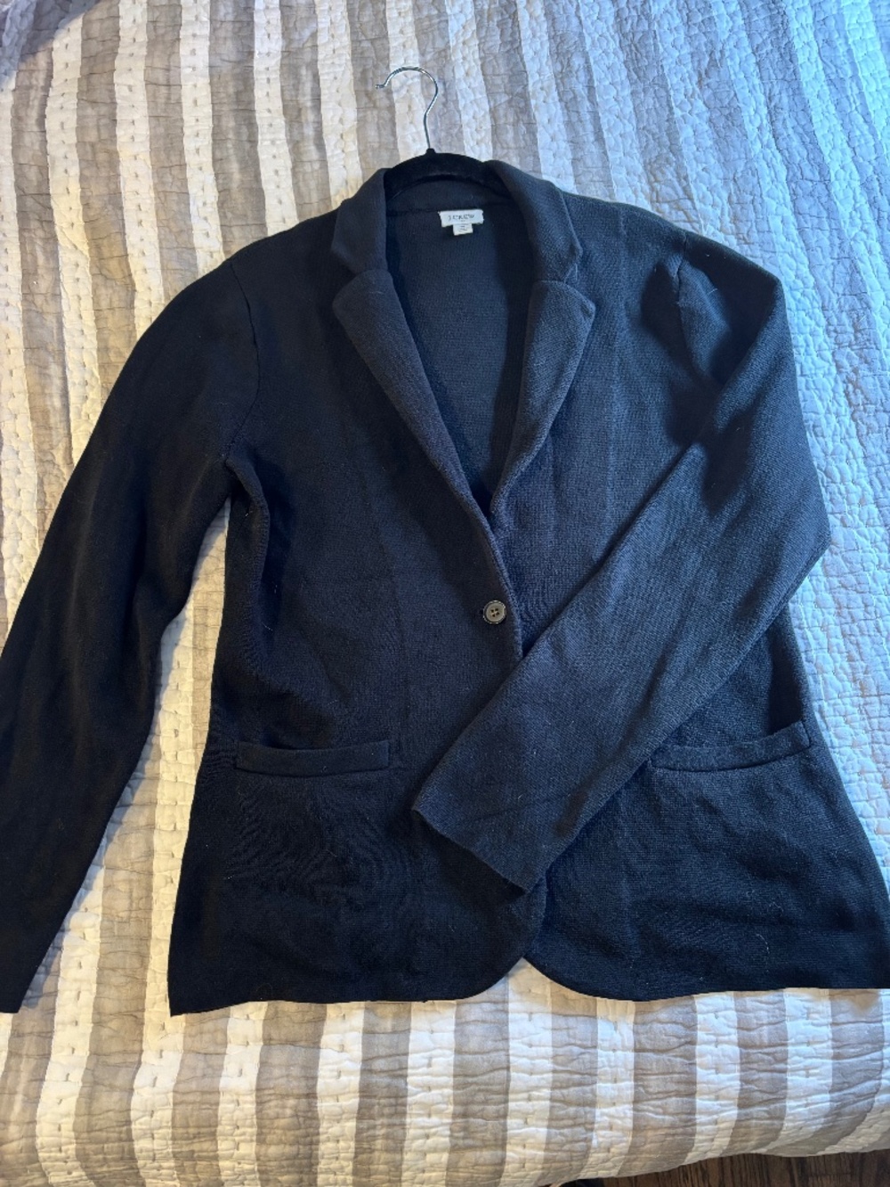 J. Crew Factory Women's Black Medium Sweater Blazer Cardigan - Picture 2 of 8